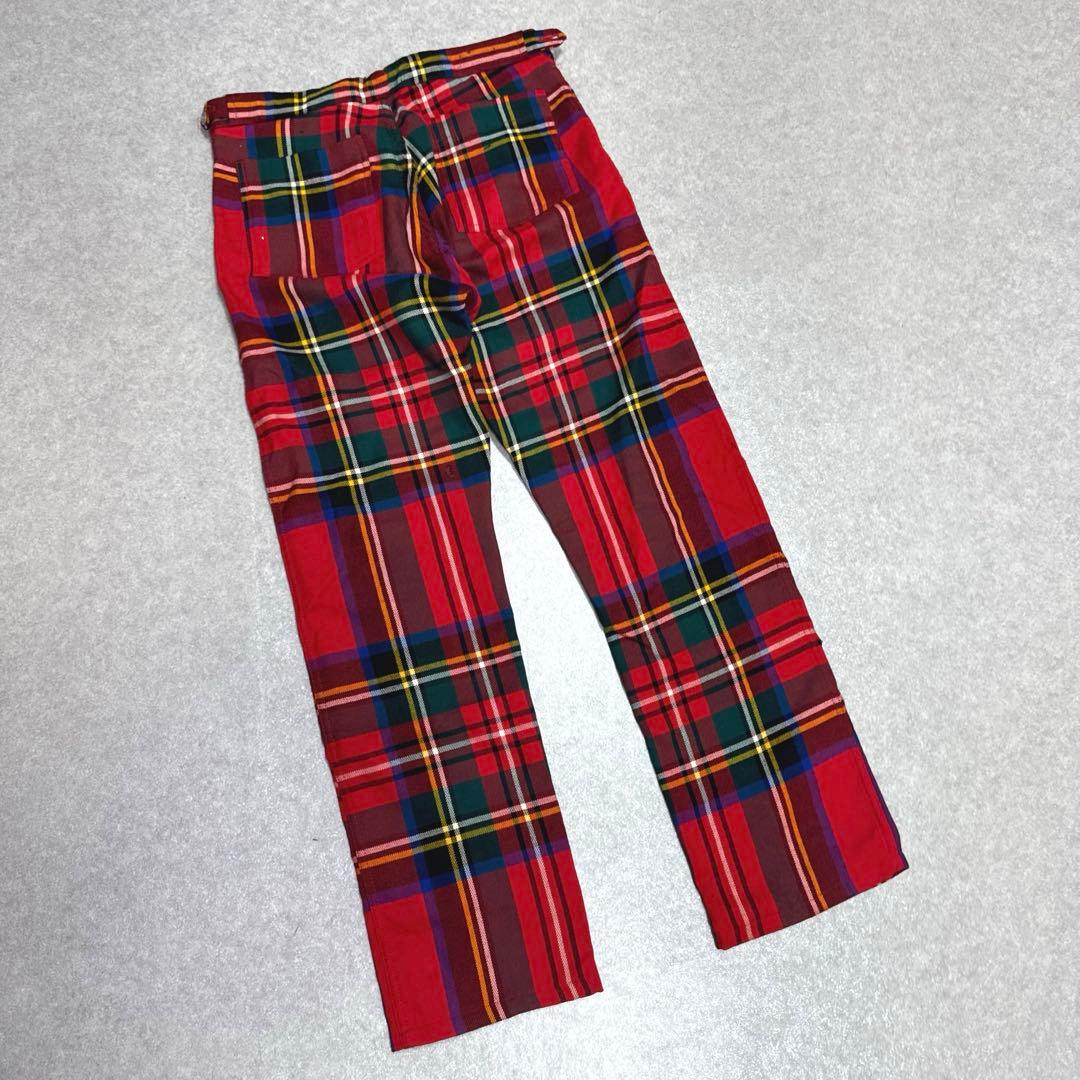 訳あり COMME des GARCONS チェック ウール ストレートパンツ