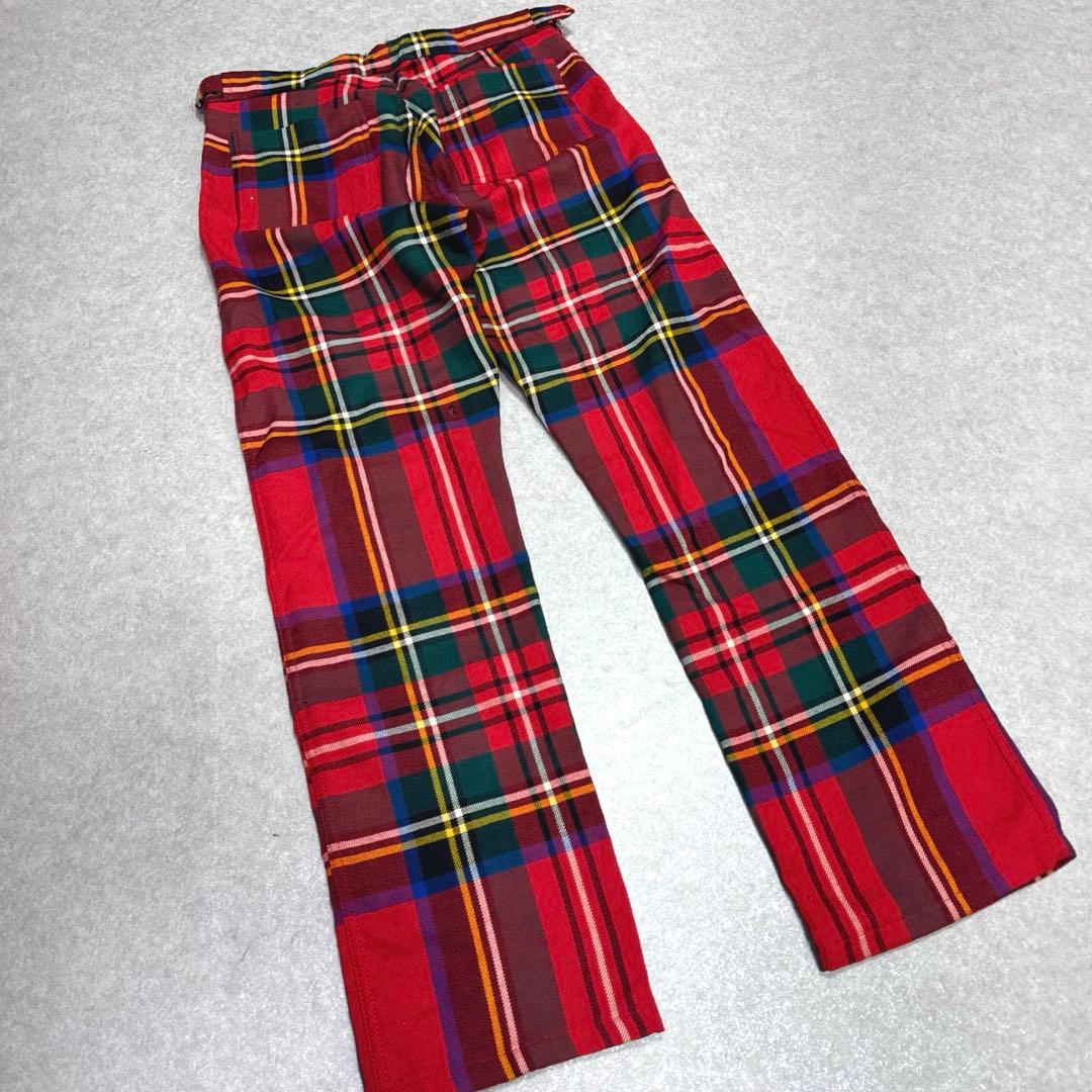 訳あり COMME des GARCONS チェック ウール ストレートパンツ