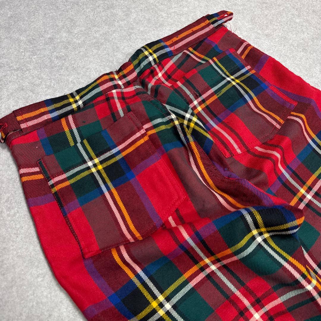 訳あり COMME des GARCONS チェック ウール ストレートパンツ