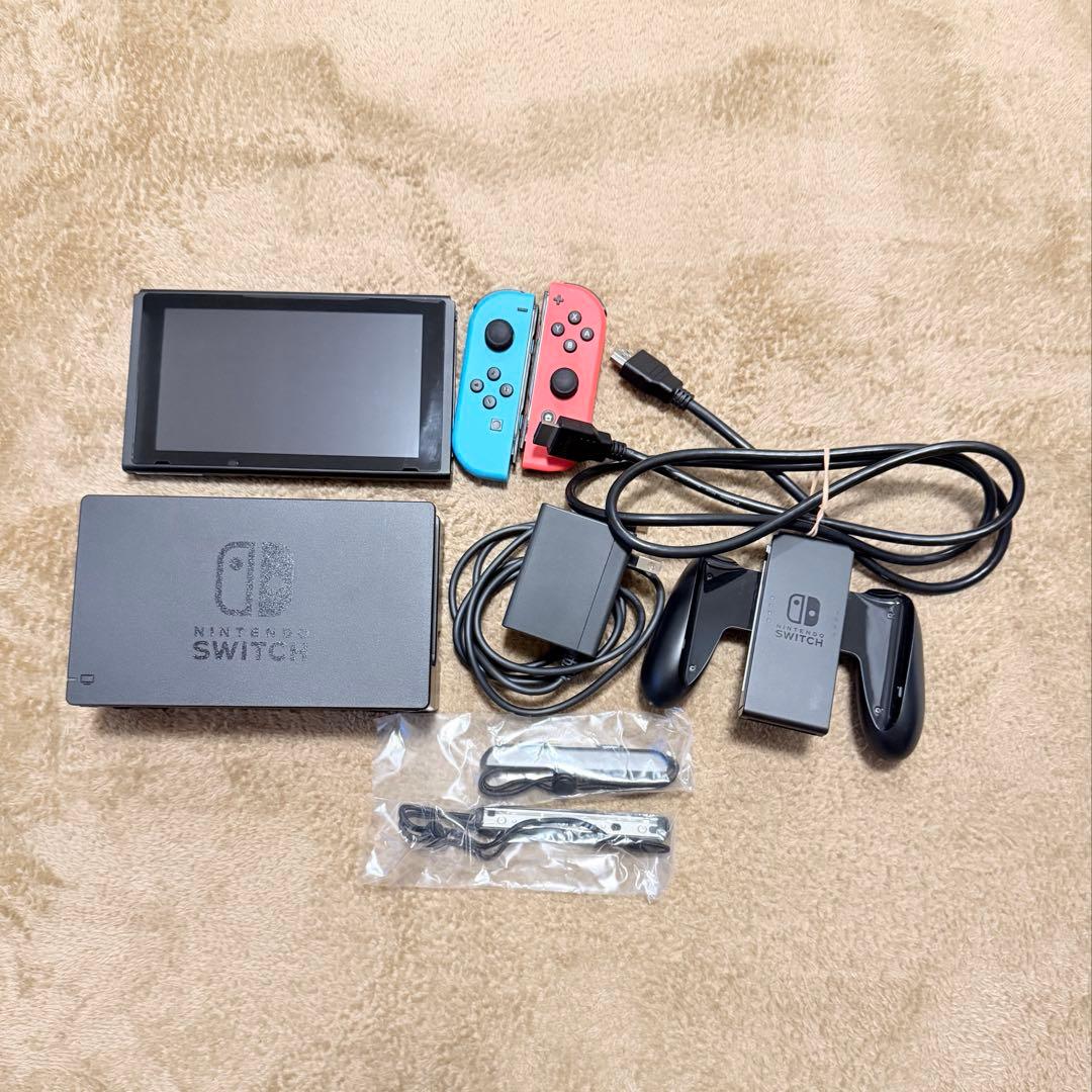 Nintendo Switch 本体 ネオンブルー・オレンジ 液晶保護フィルム付