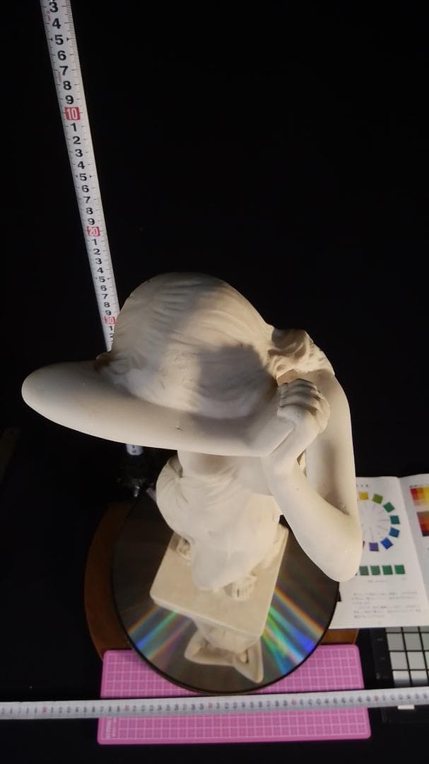 ダル作乙女★アラバスター少女彫刻裸婦像／高５３ｃｍ//白色ブロンズ銅像風女神