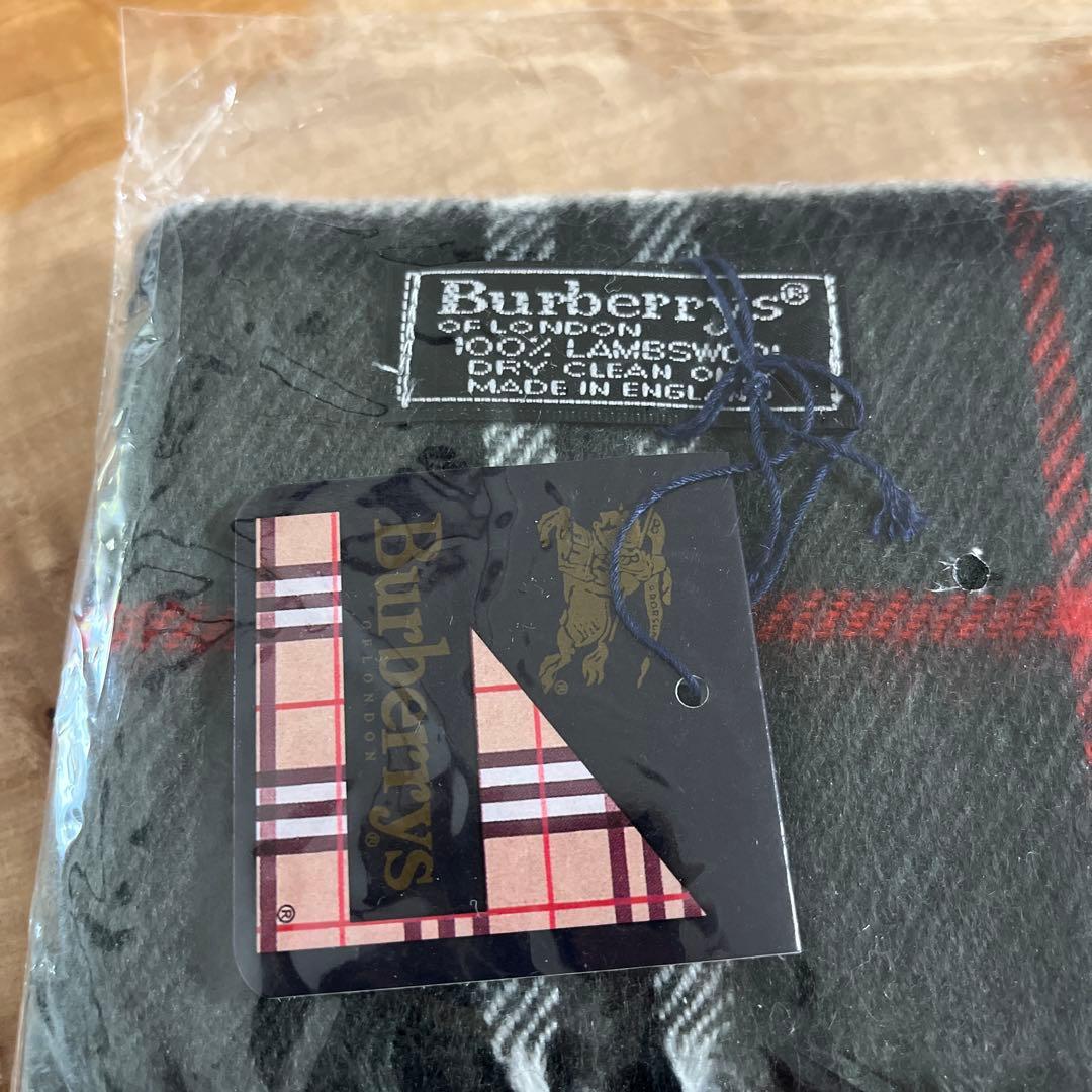 【新品未使用タグ付き】Burberrys チェック柄マフラー(グレー)