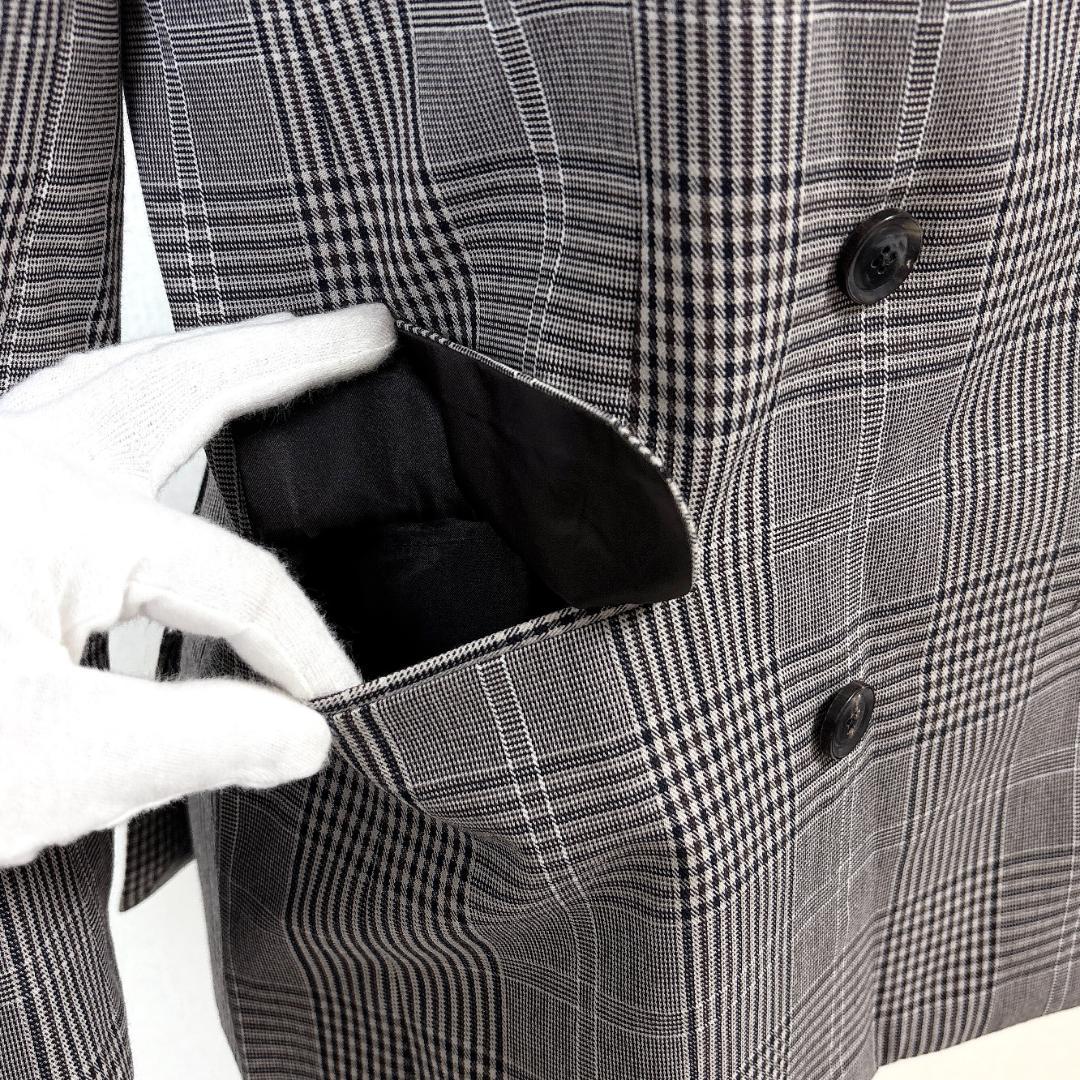 美品】 UNITED ARROWS ロングダブルジャケット 34 グレンチェック