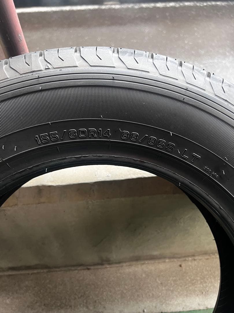 【新車外し：純正タイヤ】155/80R14 88/86N 4本 プロボックス