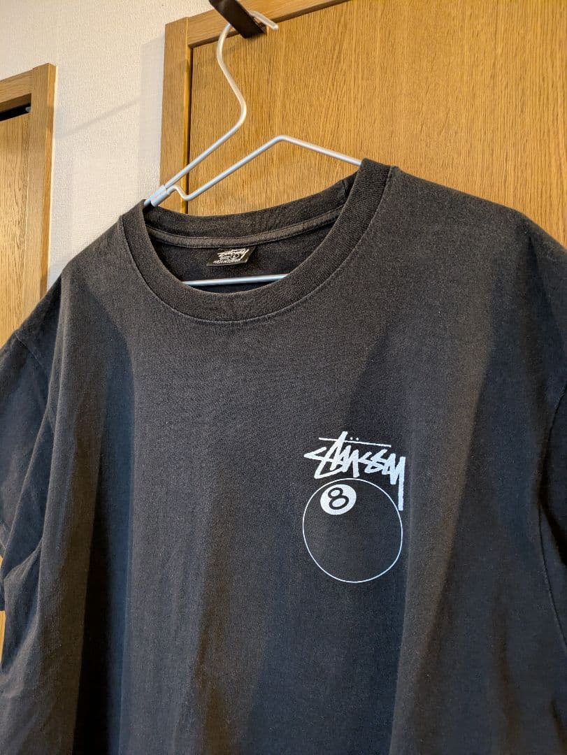 Stussy ブラック Tシャツ Lサイズ 8ボールロゴ