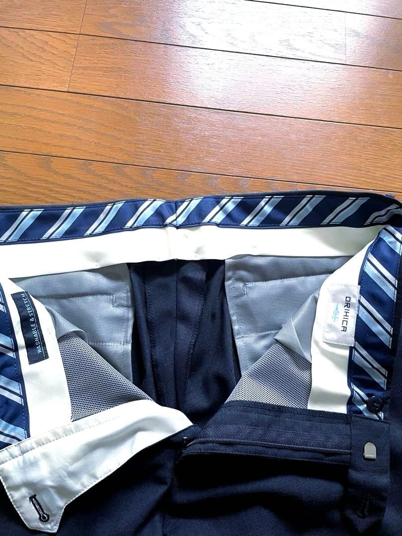 【極美品】LLサイズORIHICAストレッチネイビー スーツ⭐️4523⭐️