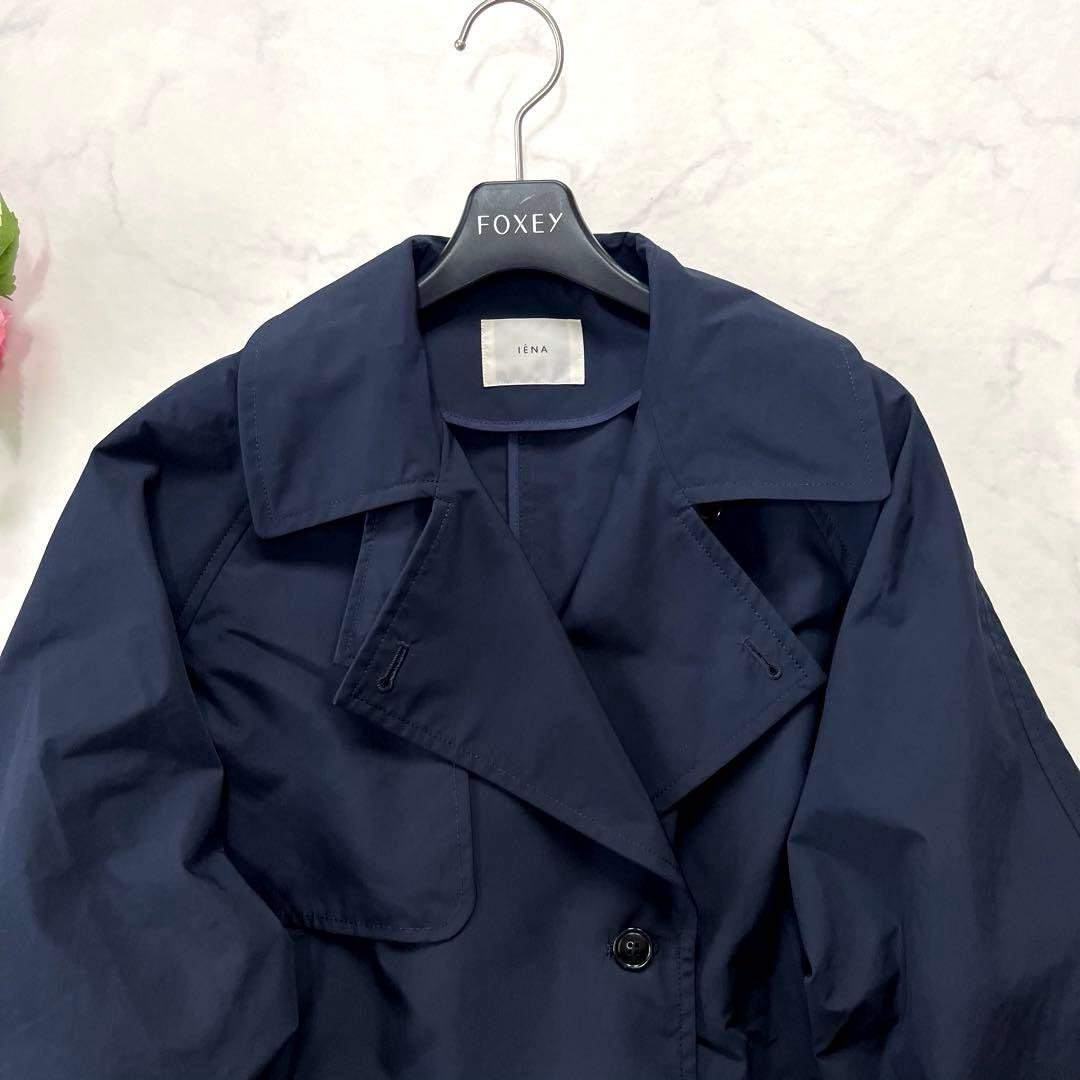 極美品☆IENA イエナ　Pe/ポプリンオーバートレンチコート　ネイビー　38