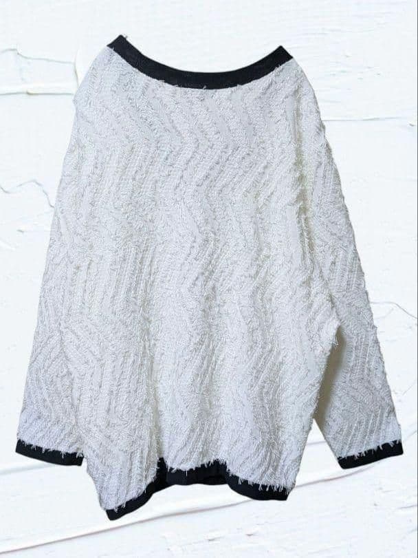 ❤美品❤UNTITLEDアンタイトル カーディガン 大きいサイズ 麻混 白 ４８