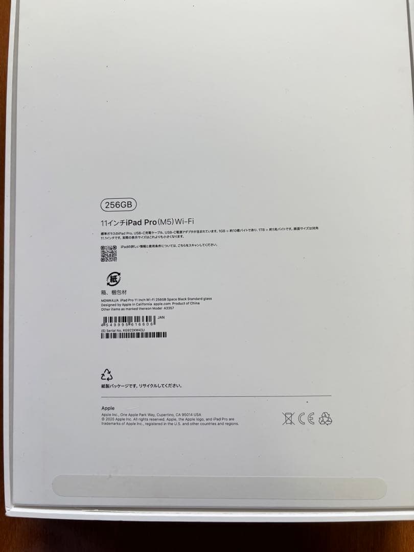 iPad Pro 11インチ 256GB (2024) 本体 m5