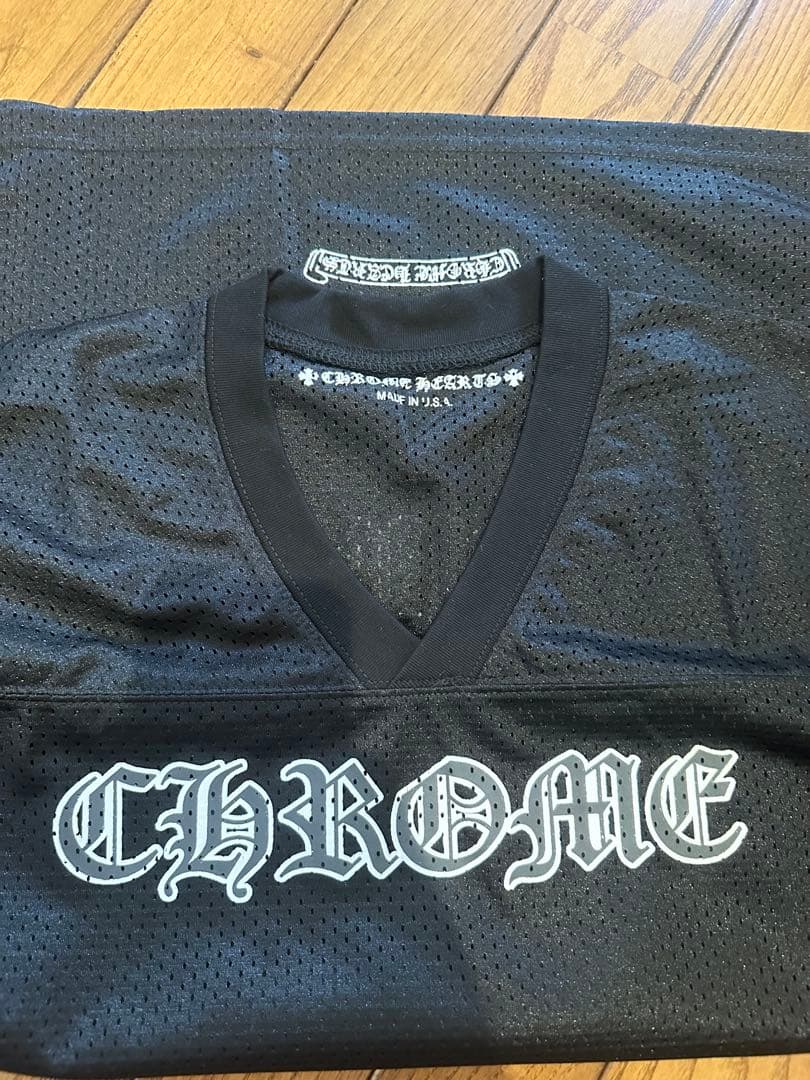 CHROME HEARTS メッシュ VネックTシャツ ブラック