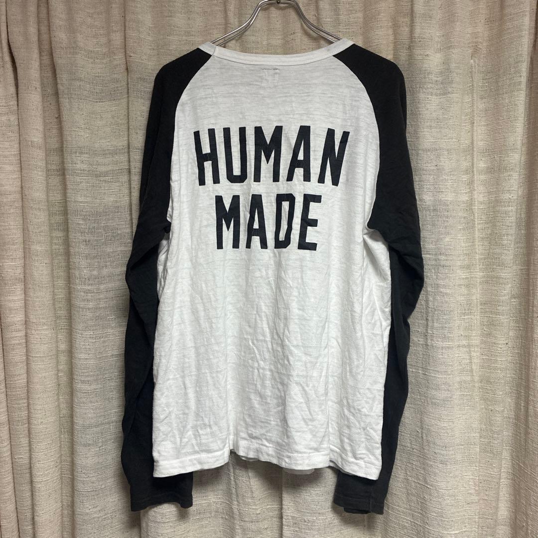 HUMAN MADE ラグランTシャツ ホワイト/ブラック