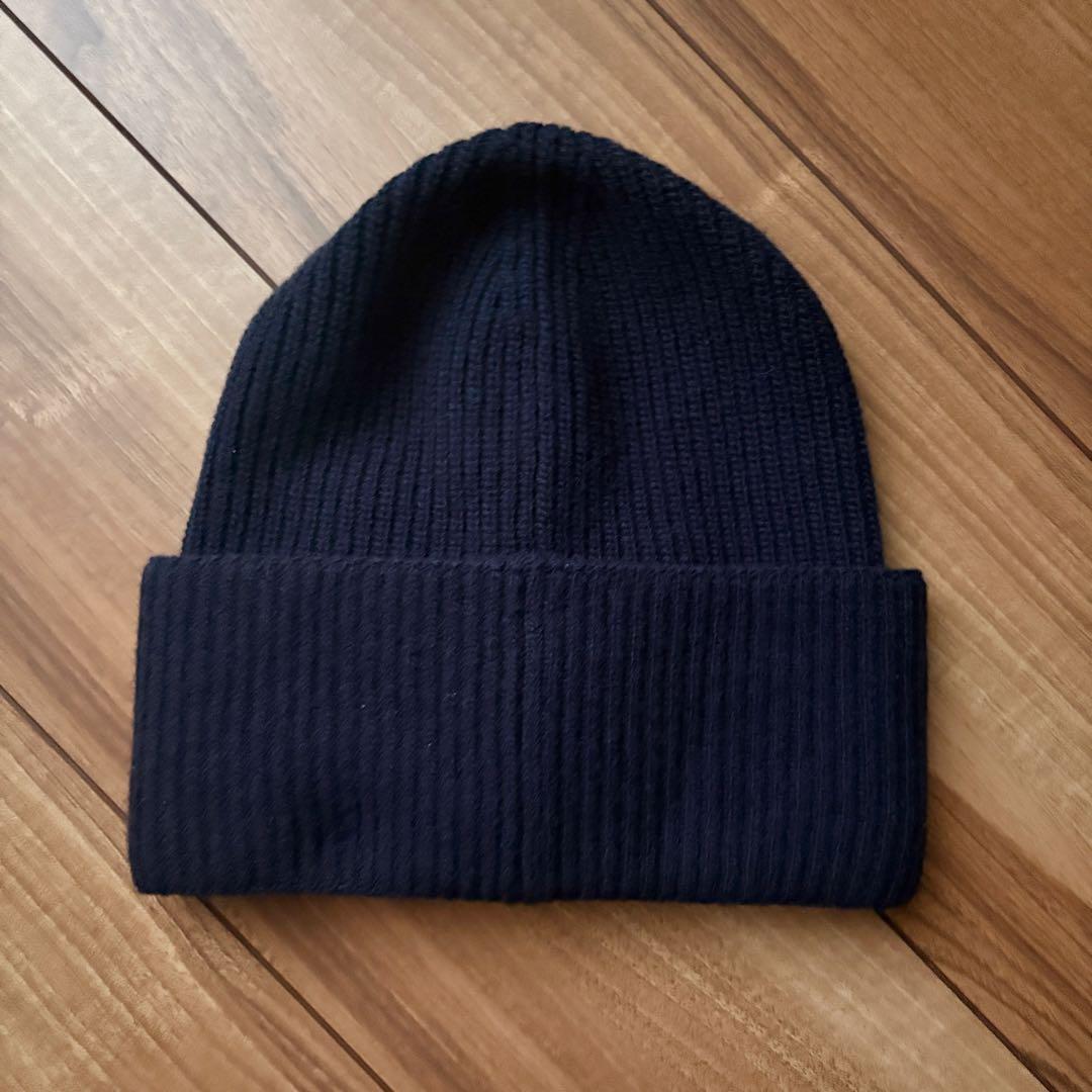 正規品 MONCLER ニットキャップ ビーニー ネイビー