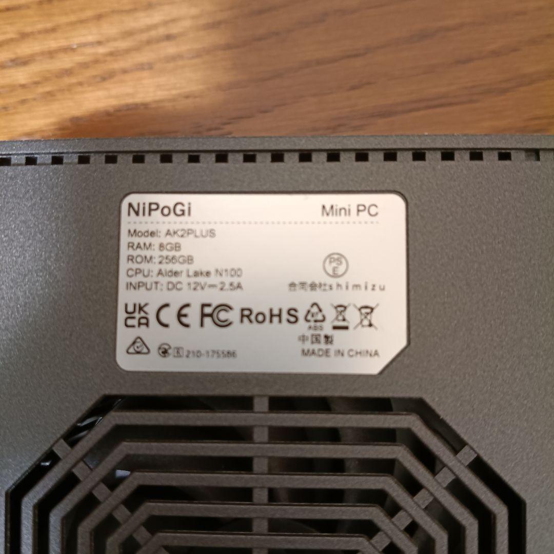 NIPOGI N100 ミニPC 8GB RAM 256GB