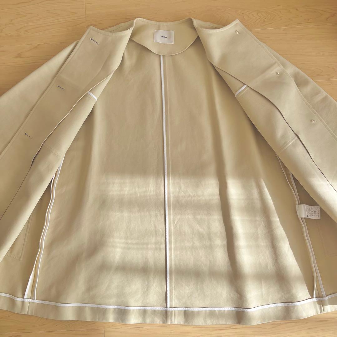 【美品】IENA イエナ 二重織 ギャバ BOXYコート イエローベージュ 36