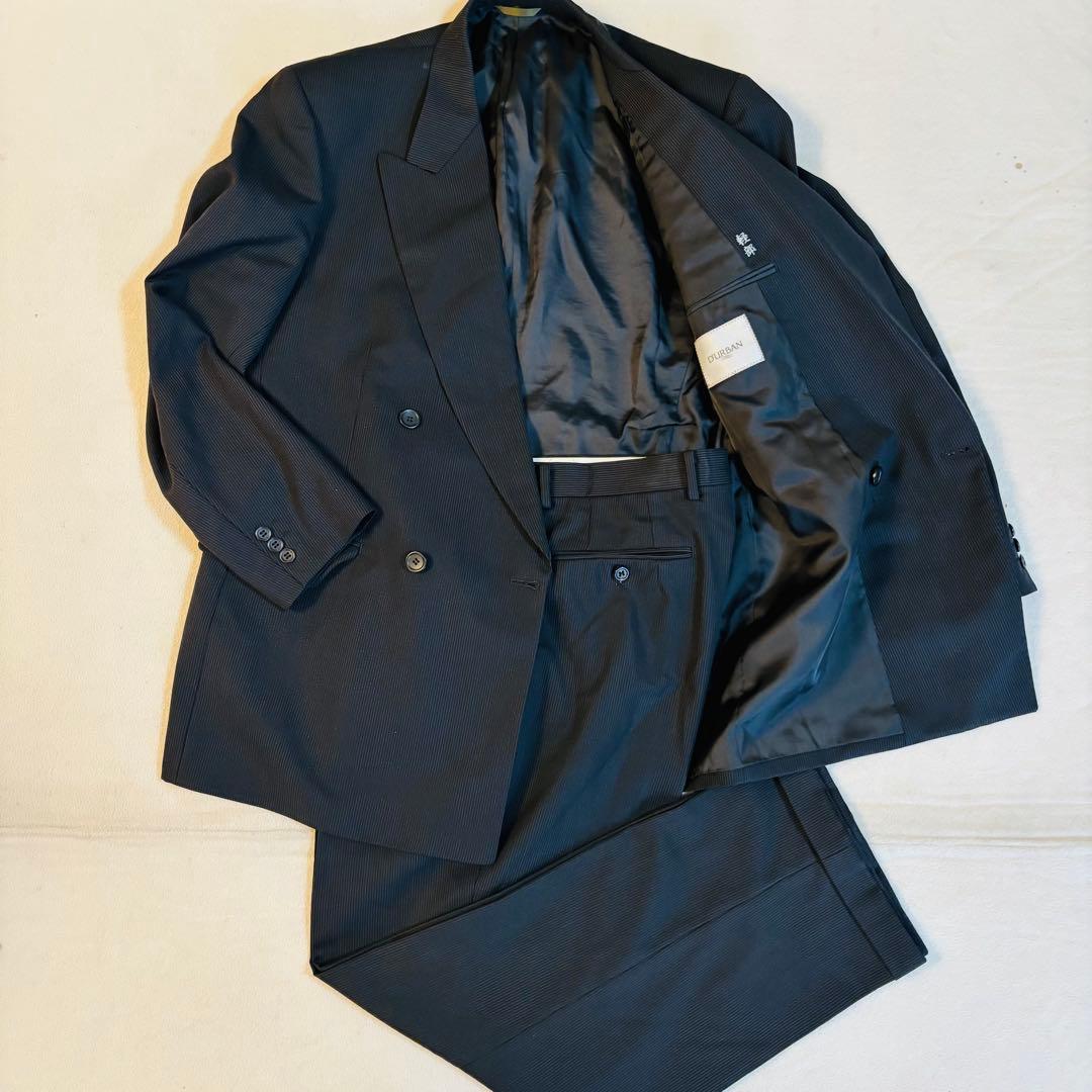 ダーバン D’URBAN ダブルスーツ 日本製 100AB7 ネイビー