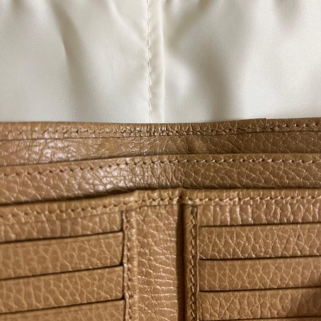 グッチ GUCCI 財布 二つ折り ミニ財布 ミニウォレット レザー ベージュ