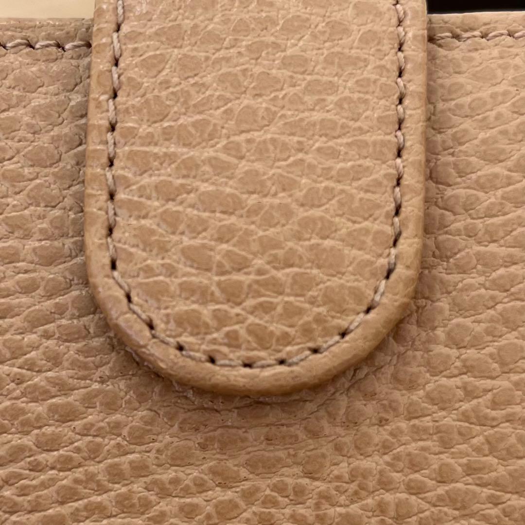 グッチ GUCCI 財布 二つ折り ミニ財布 ミニウォレット レザー ベージュ