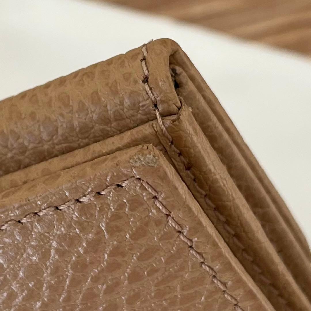 グッチ GUCCI 財布 二つ折り ミニ財布 ミニウォレット レザー ベージュ