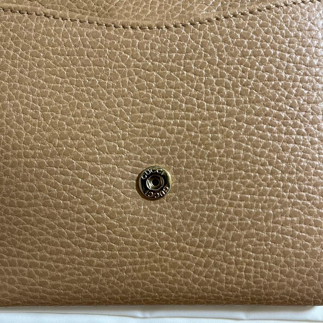 グッチ GUCCI 財布 二つ折り ミニ財布 ミニウォレット レザー ベージュ