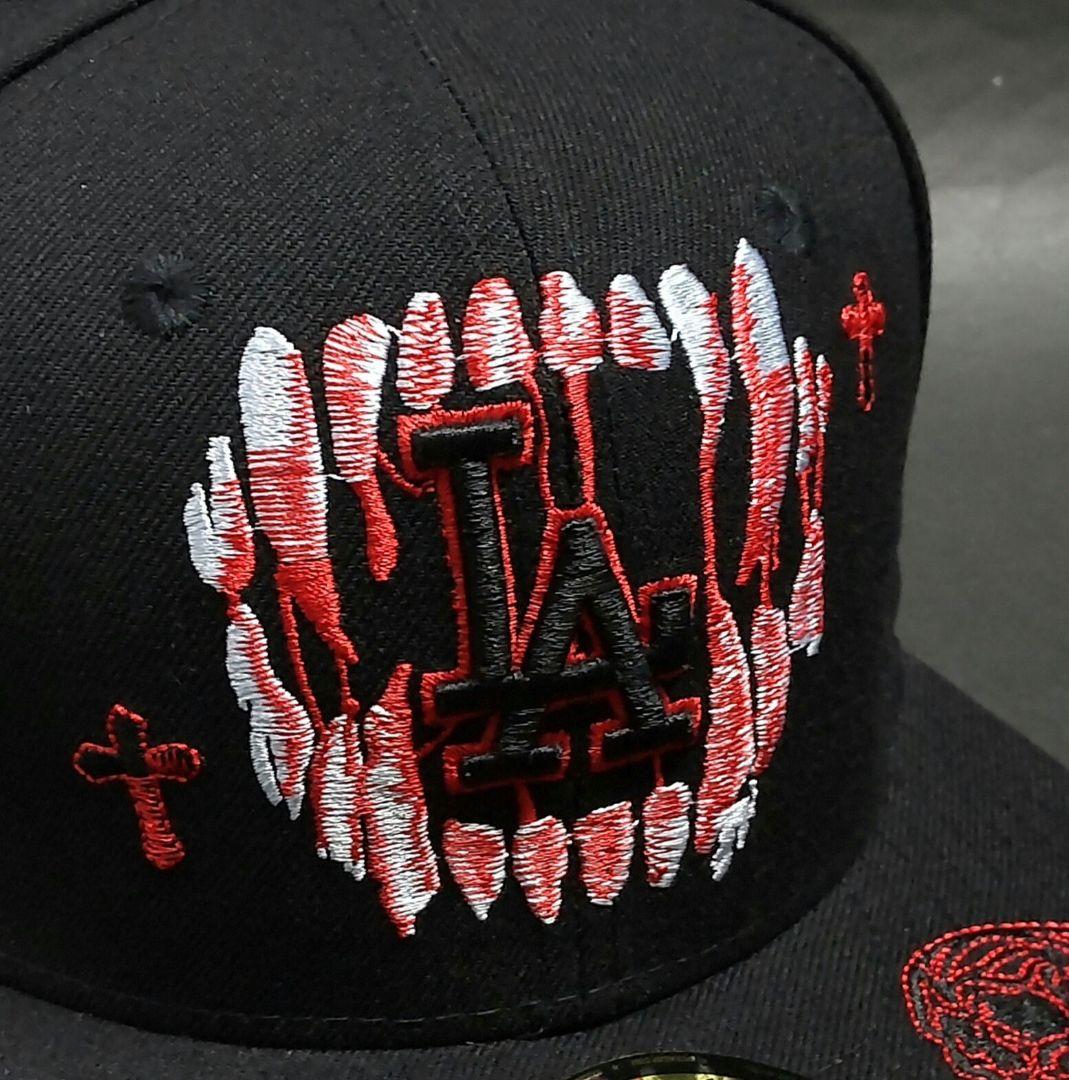 NEWERA LAドジャースデビルズマウスカスタムキャップブラック1/2