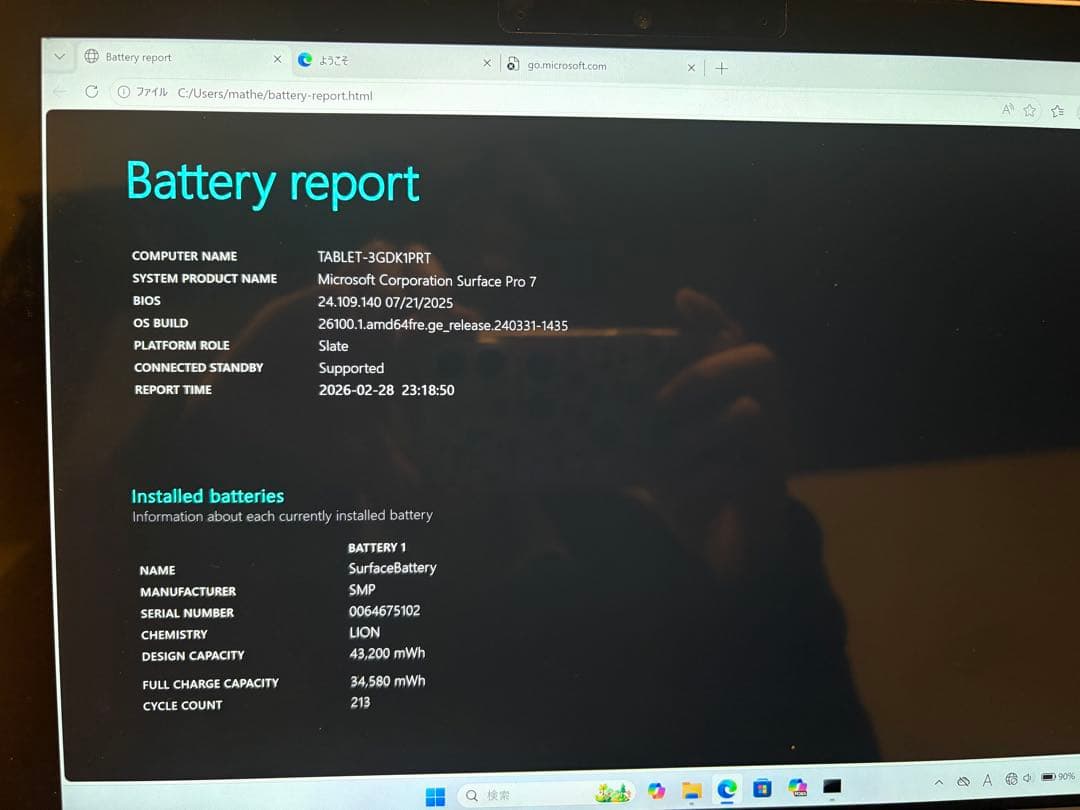 Surface Pro7 128GB本体