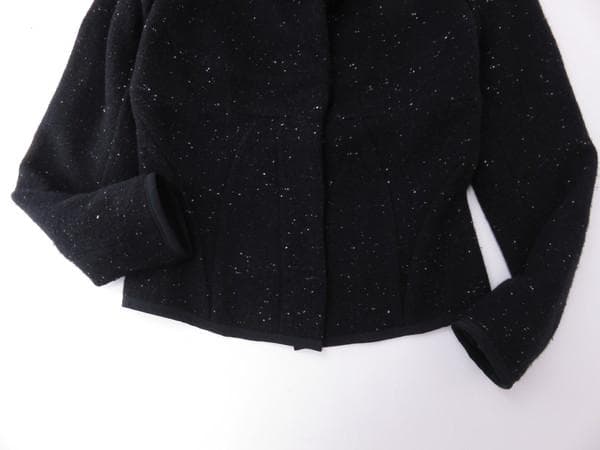 【値下げ】ナルシソロドリゲス　秋冬　スタンドカラージャケット　カシミヤ混　黒　M