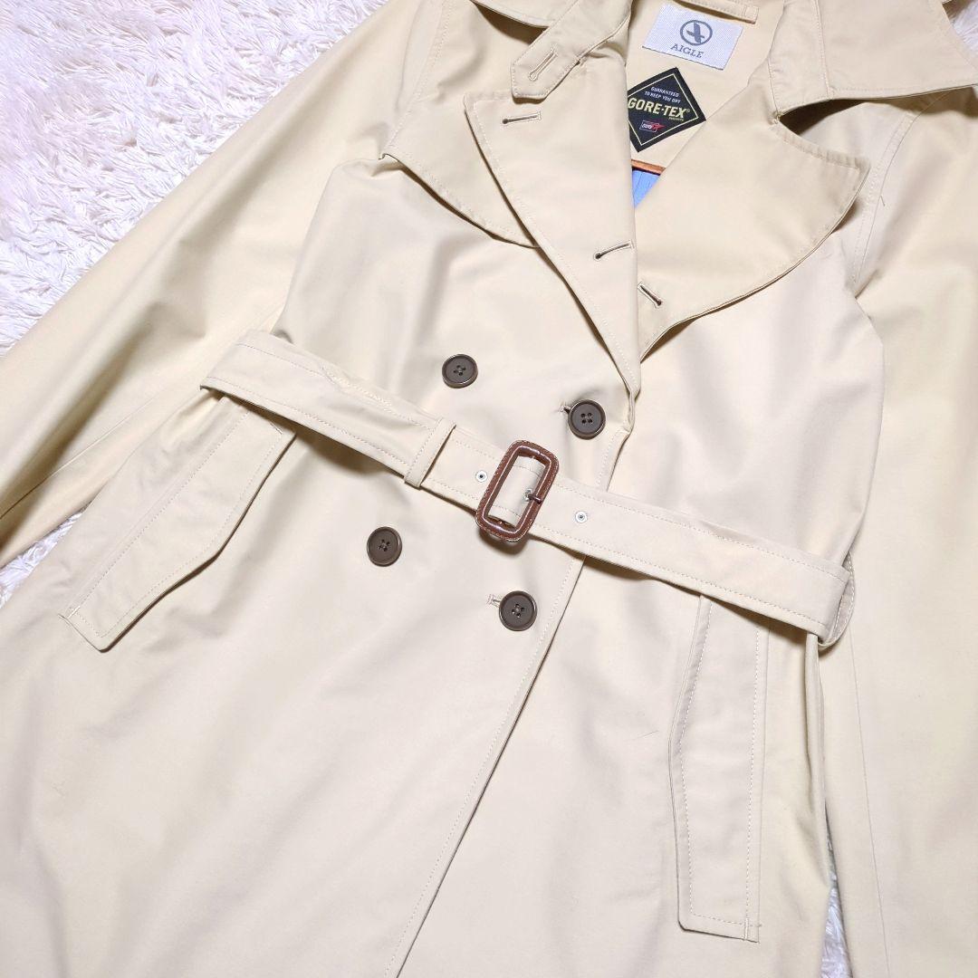 美品！AIGLE　ゴアテックス2wayトレンチコート　M　ベージュ　防水