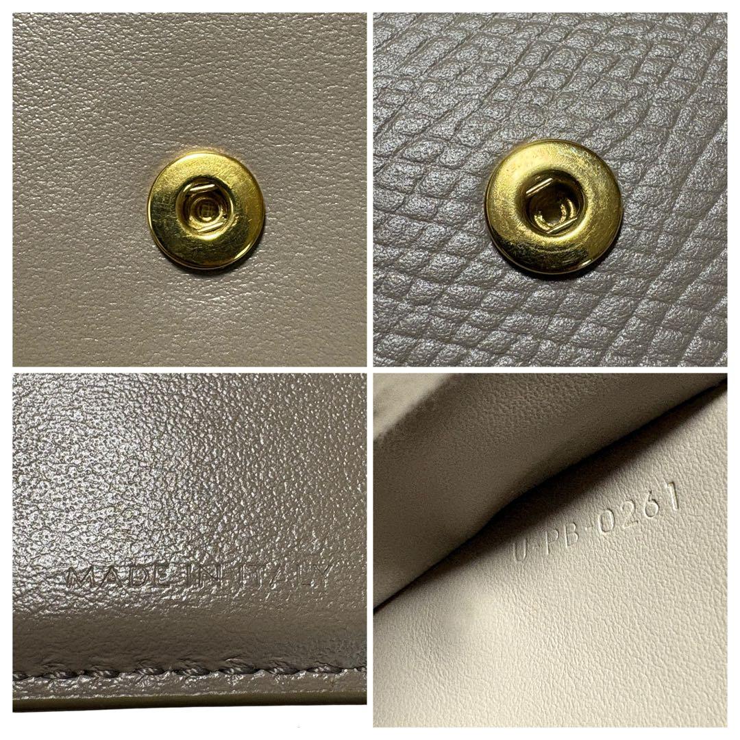 美品　セリーヌ　スモールストラップウォレット　二つ折り財布　レザー　バイカラー