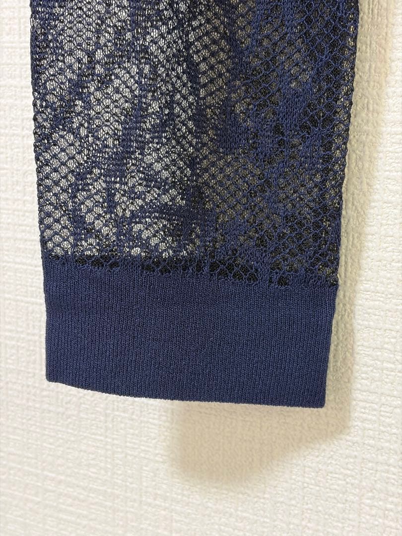 【新品】CELFORD ネイビー レース クロップド カーディガン