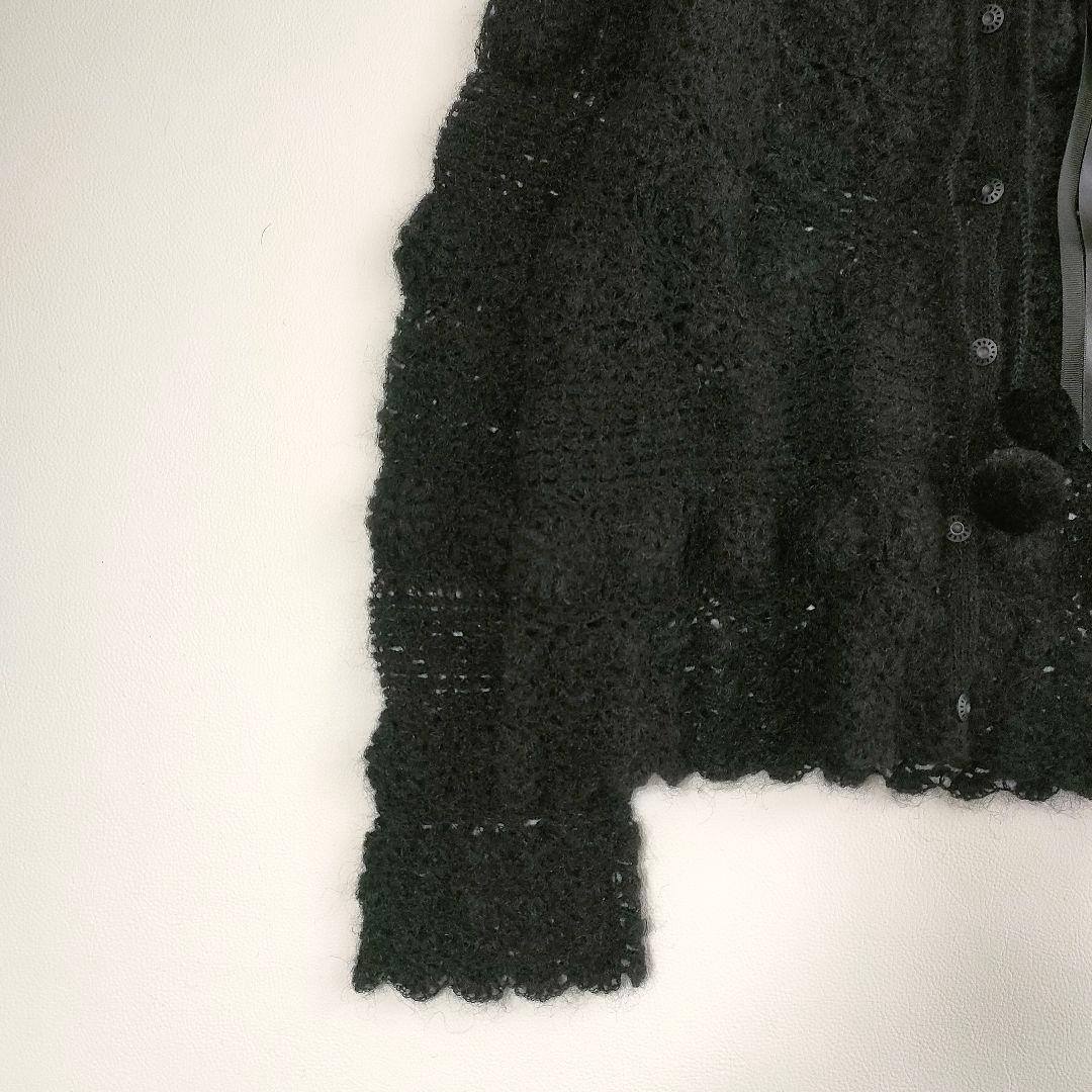 美品✨️カネコイサオ フラワーモチーフクロシェカーディガン 立体フラワー　モヘヤ