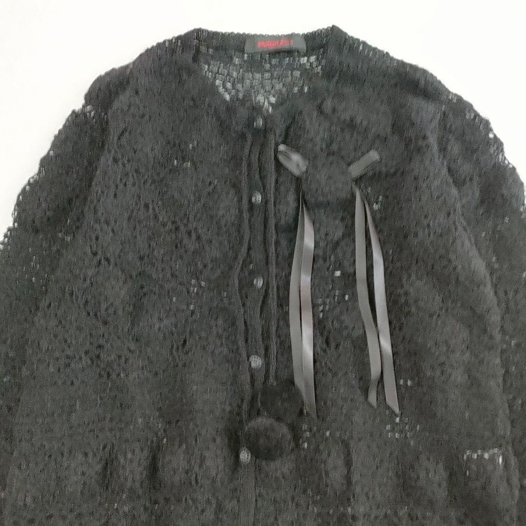 美品✨️カネコイサオ フラワーモチーフクロシェカーディガン 立体フラワー　モヘヤ