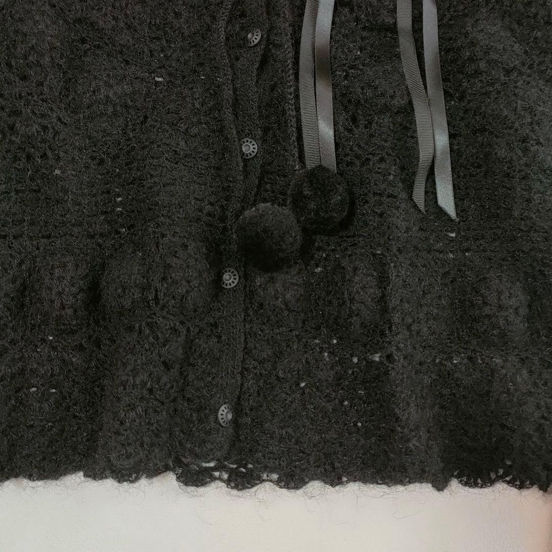 美品✨️カネコイサオ フラワーモチーフクロシェカーディガン 立体フラワー　モヘヤ