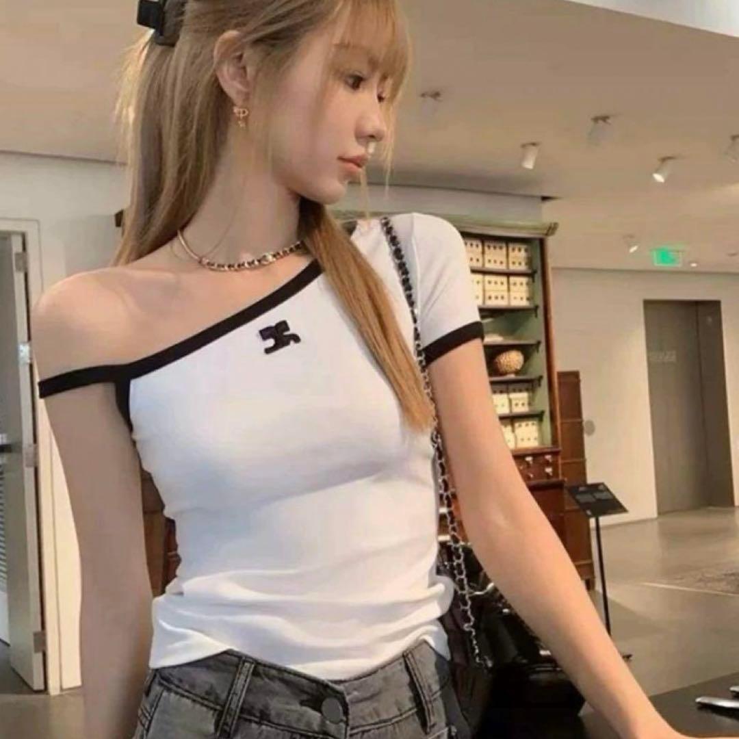 courrege アシンメトリーTシャツ　ワンショルダー