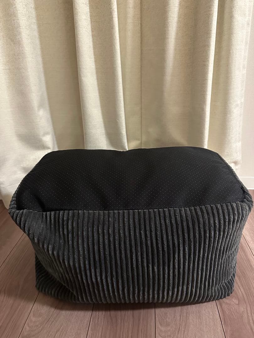 あかさたな　LOOSY ビーズオットマン　コーデュロイ チャコール