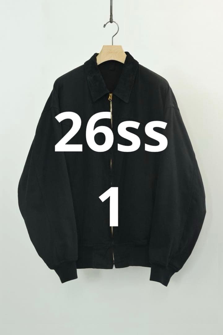 【1】COMOLI 26ss ブラックドリル ジップジャケットblack