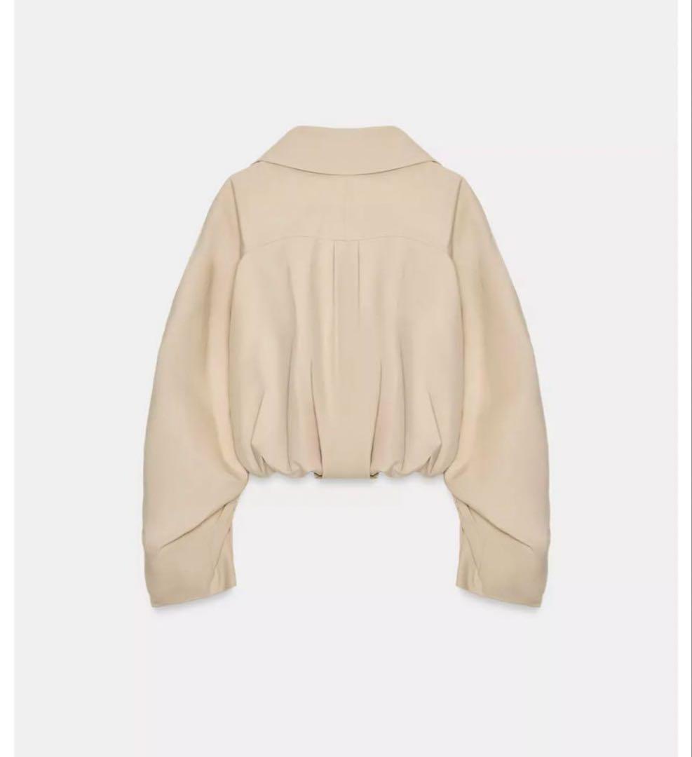 ZARA フリル付き　クロップド　トレンチコート　XS-S