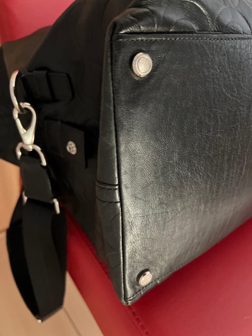 片岡無双 さま専用‼️COACH オプアート エンボスド レザー ボストンバッグ