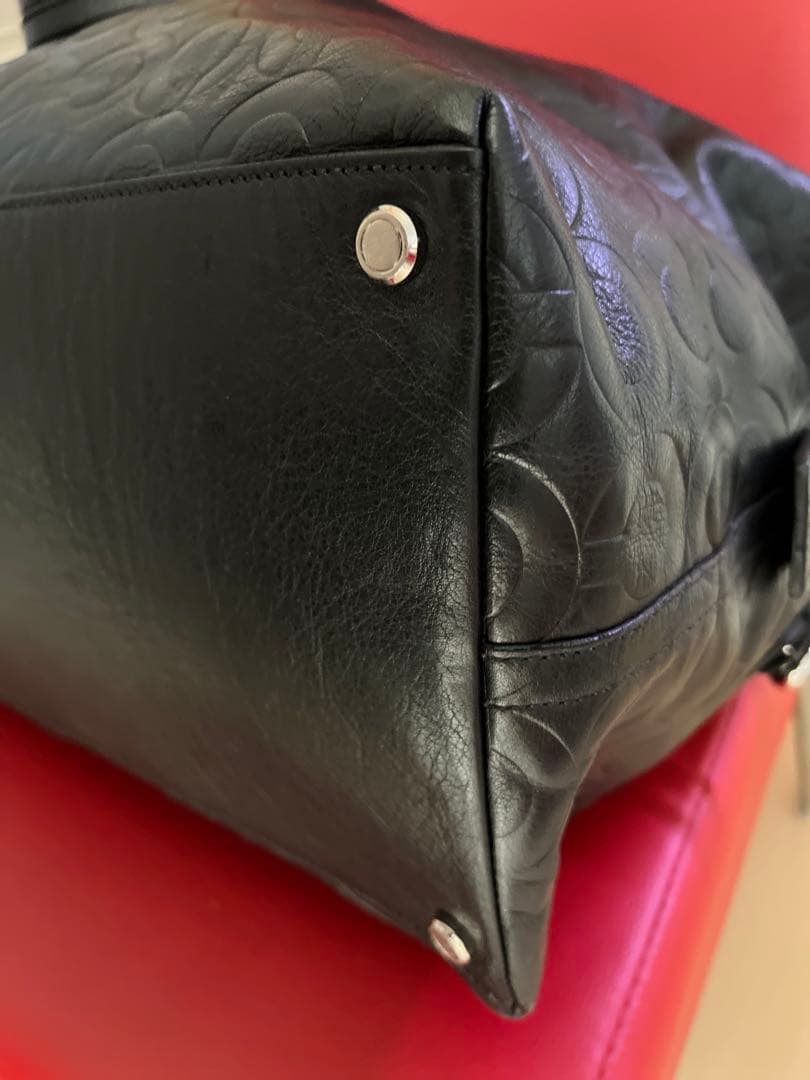 片岡無双 さま専用‼️COACH オプアート エンボスド レザー ボストンバッグ