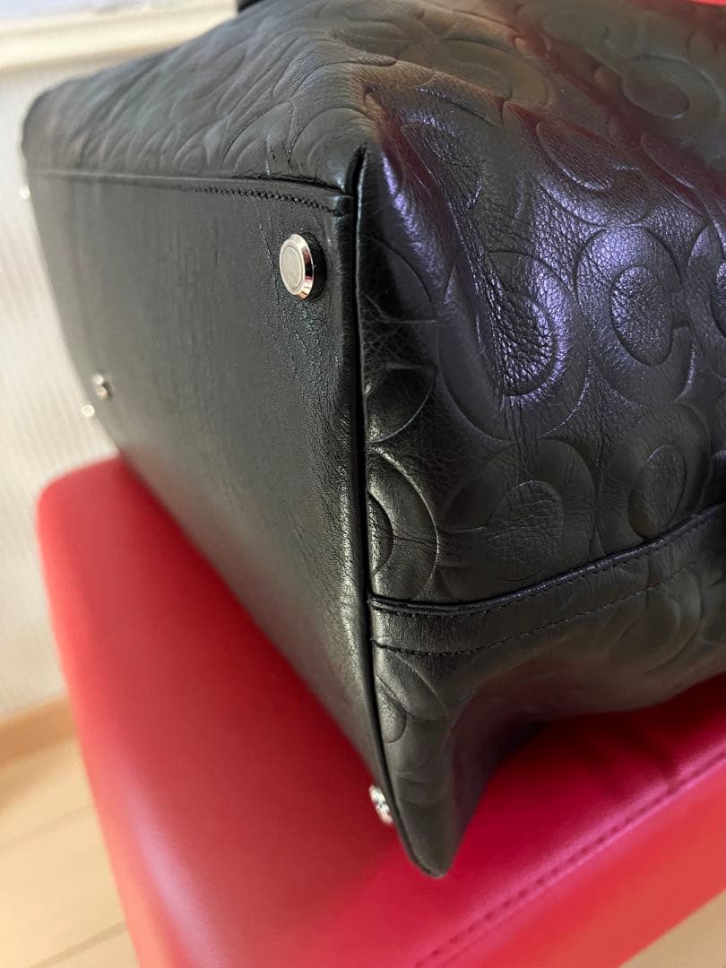 片岡無双 さま専用‼️COACH オプアート エンボスド レザー ボストンバッグ