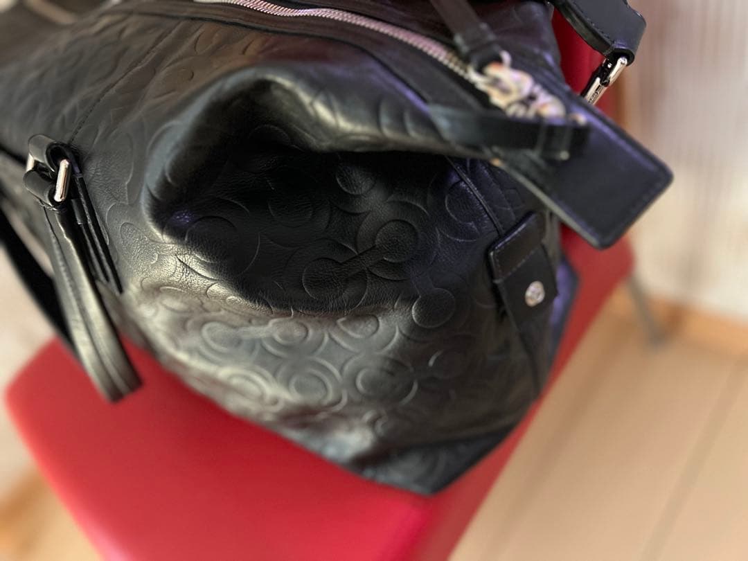 片岡無双 さま専用‼️COACH オプアート エンボスド レザー ボストンバッグ