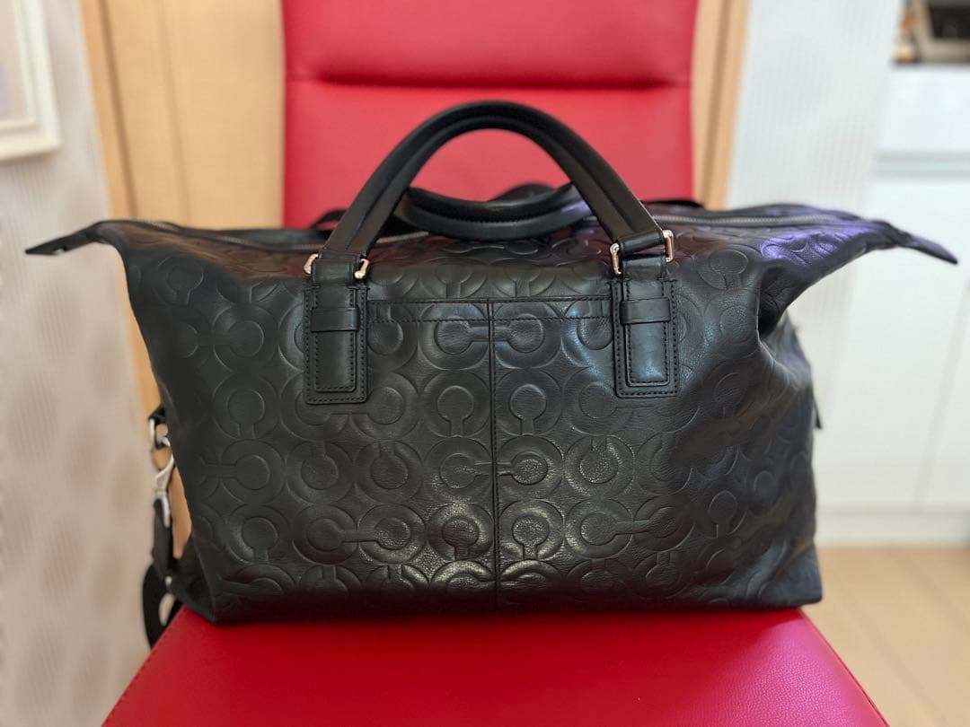 片岡無双 さま専用‼️COACH オプアート エンボスド レザー ボストンバッグ