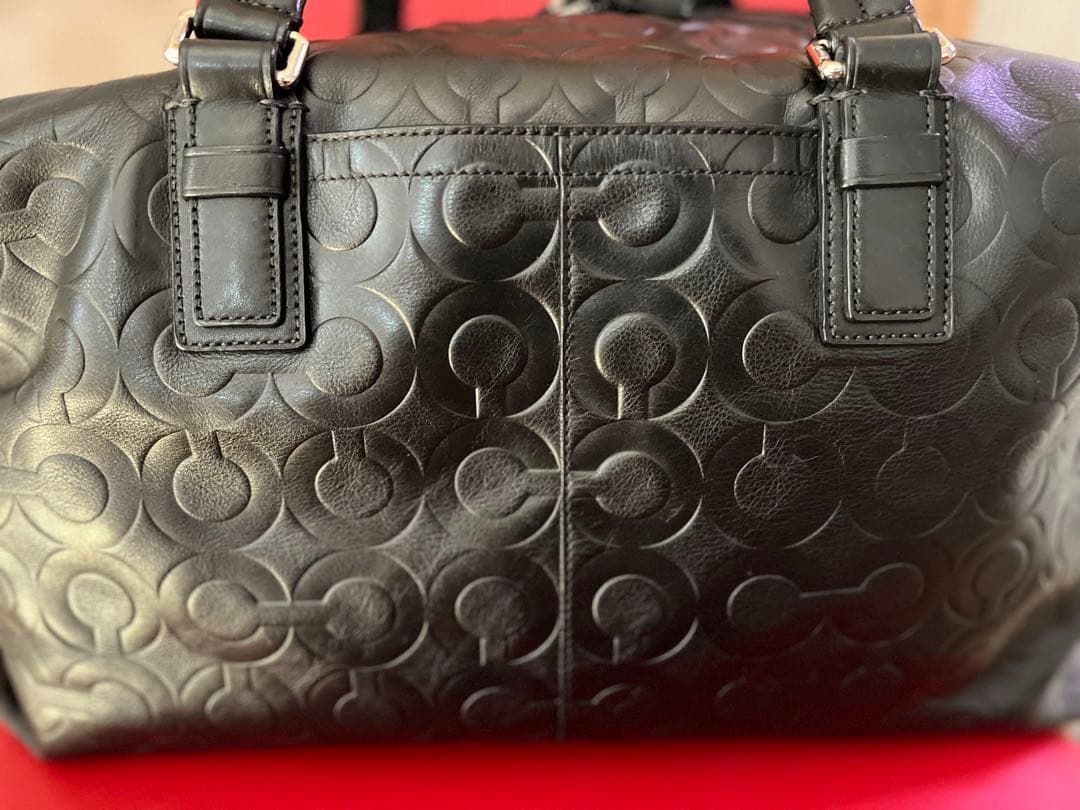 片岡無双 さま専用‼️COACH オプアート エンボスド レザー ボストンバッグ