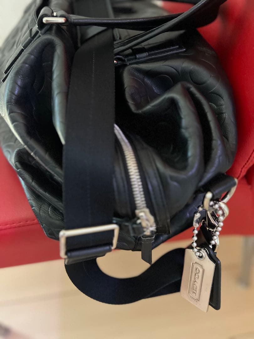 片岡無双 さま専用‼️COACH オプアート エンボスド レザー ボストンバッグ