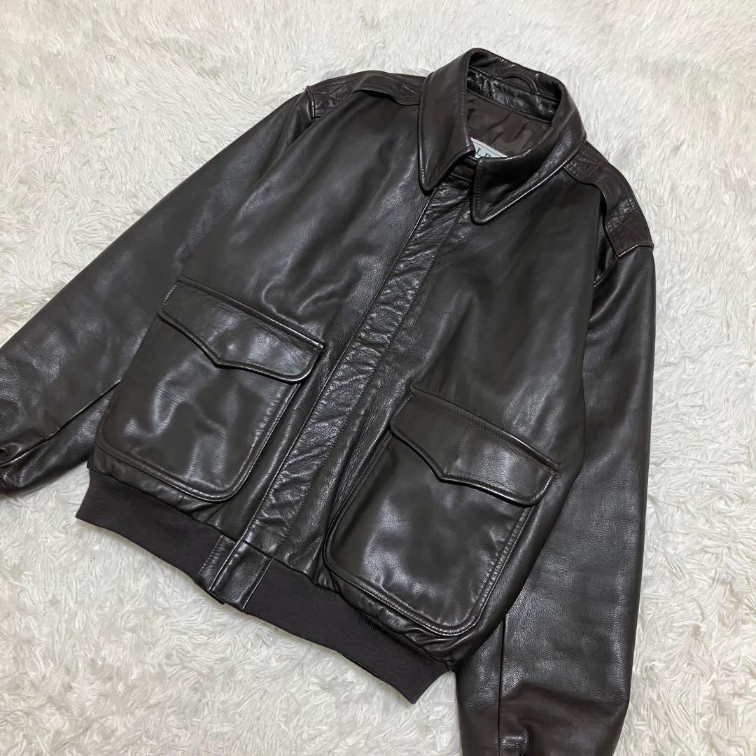 【美品】L.L.Bean A-2 レザージャケット USA製 ブラウン L