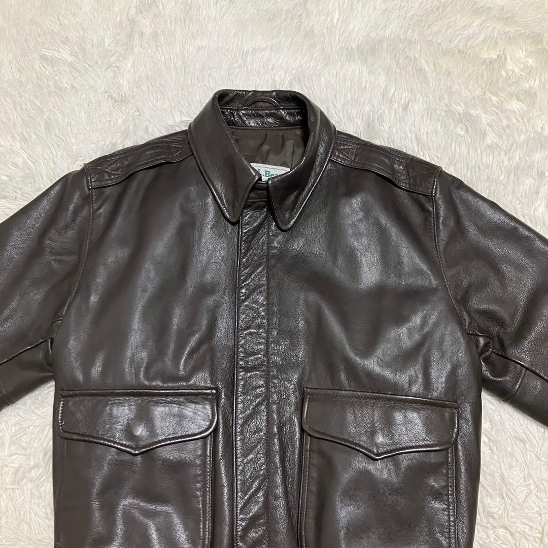 【美品】L.L.Bean A-2 レザージャケット USA製 ブラウン L