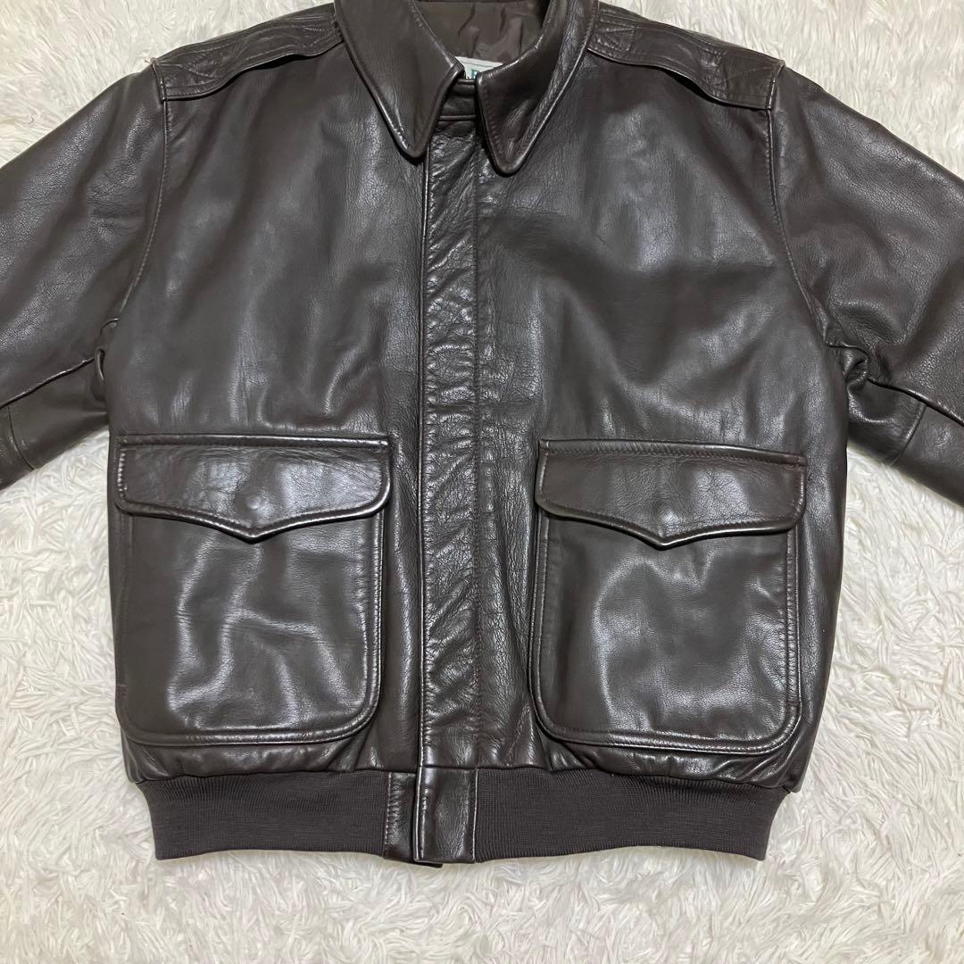 【美品】L.L.Bean A-2 レザージャケット USA製 ブラウン L