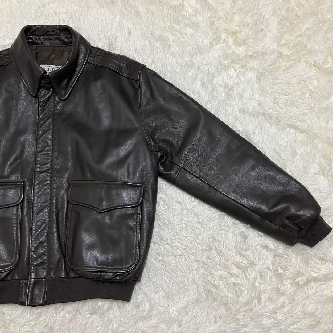 【美品】L.L.Bean A-2 レザージャケット USA製 ブラウン L