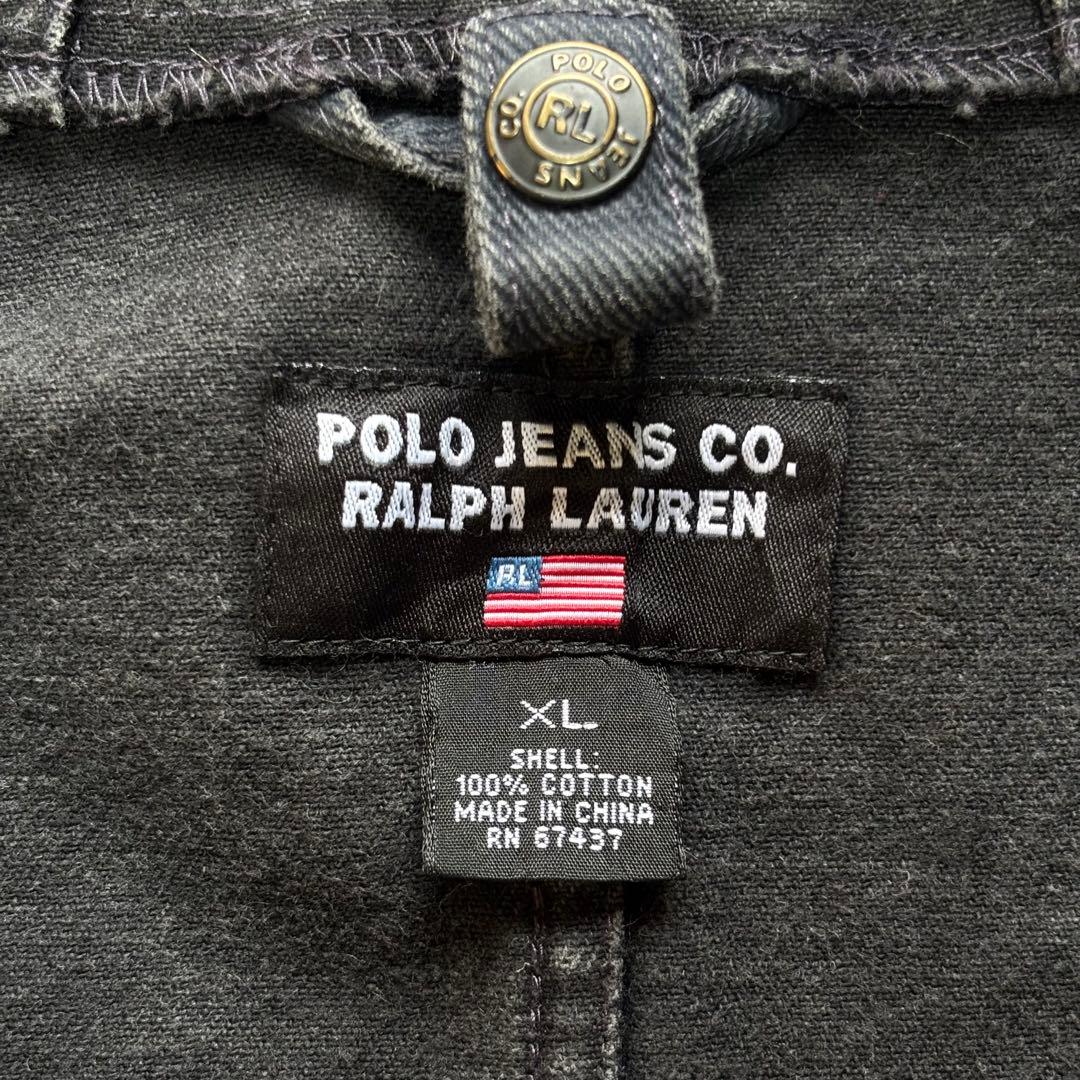 【90s】Ralph Lauren black denim mods coat