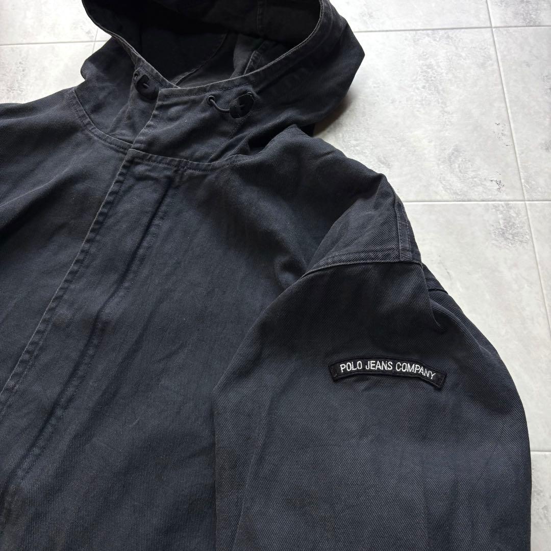 【90s】Ralph Lauren black denim mods coat