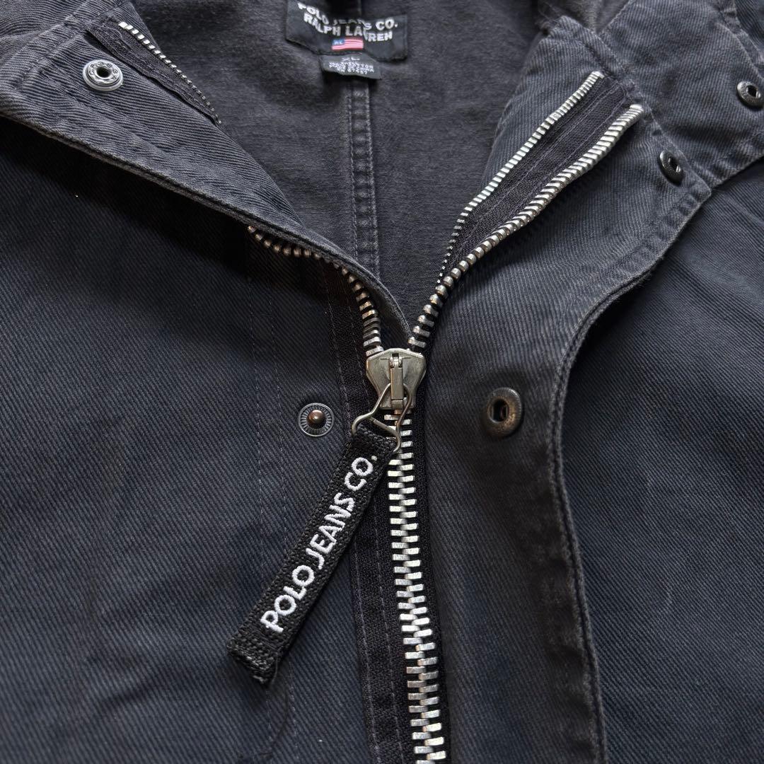 【90s】Ralph Lauren black denim mods coat